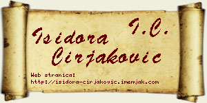 Isidora Ćirjaković vizit kartica